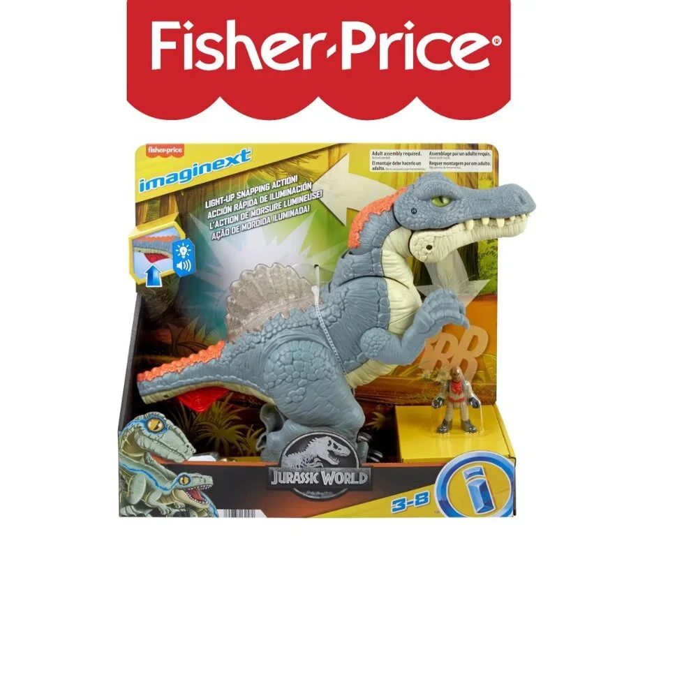 NEW Fisher-Price Imaginext LARGE Jurassic World Dinosaur Spinosaurus Toy With Li